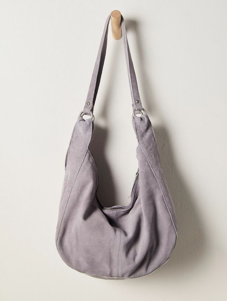 Free People Roma Suede Tote - stylish brown suede hobo tote bag accessory for women