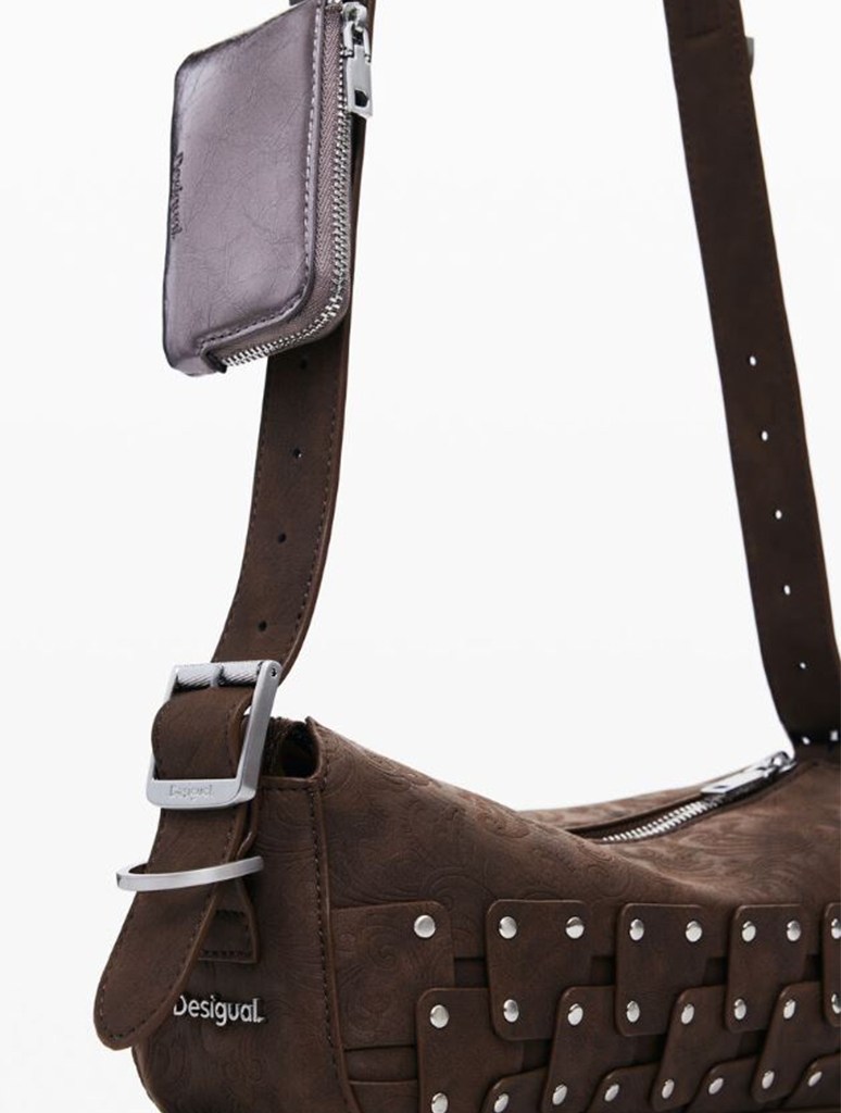 Desigual Small Studded Patch Baguette Bag