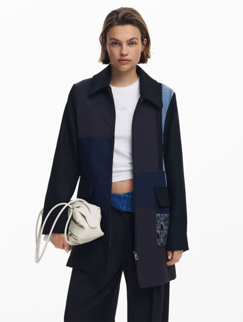 Desigual Straight Patchwork Coat