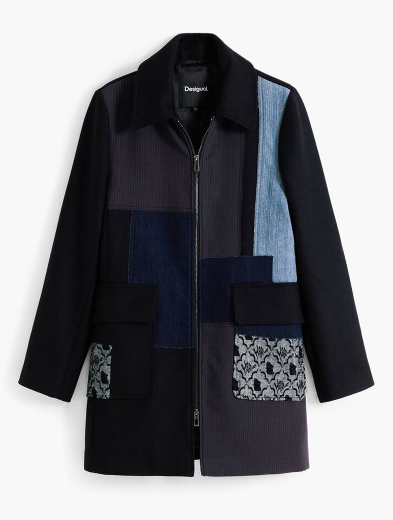 Desigual Straight Patchwork Coat