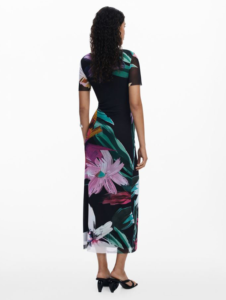 Desigual Watercolor Floral Fitted Dress