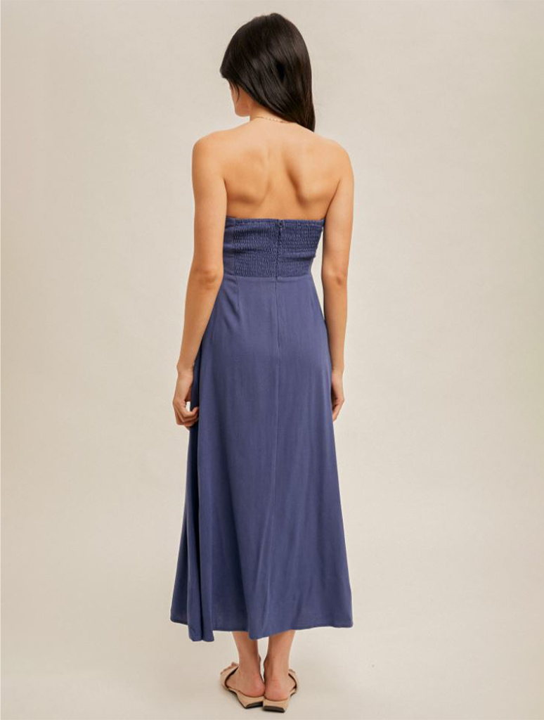 Twist Detailed Tube Fit and Flare Dress