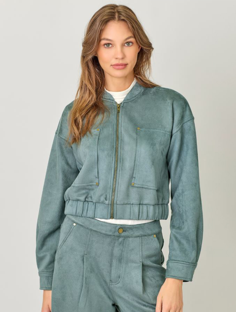 Suede Bomber Jacket