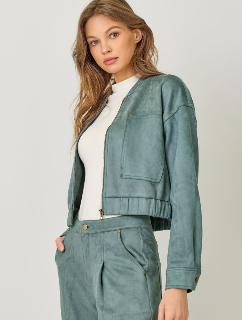 Suede Bomber Jacket