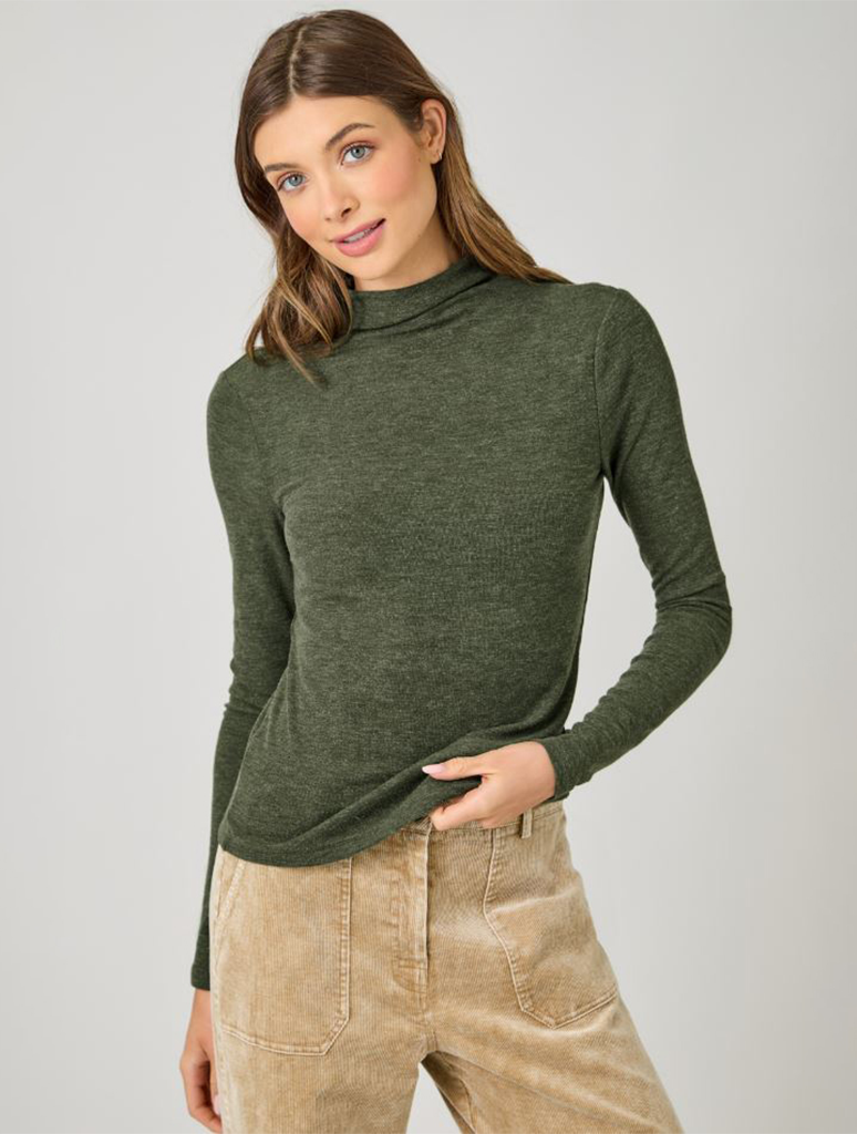 Knit Mock Neck Long Sleeve Top
