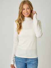 Knit Mock Neck Long Sleeve Top