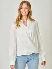 Striped Twist Bottom Blouse