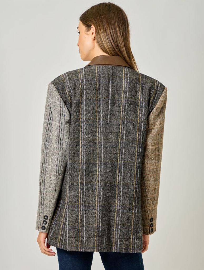 Freckled Herringbone Oversized Jacket