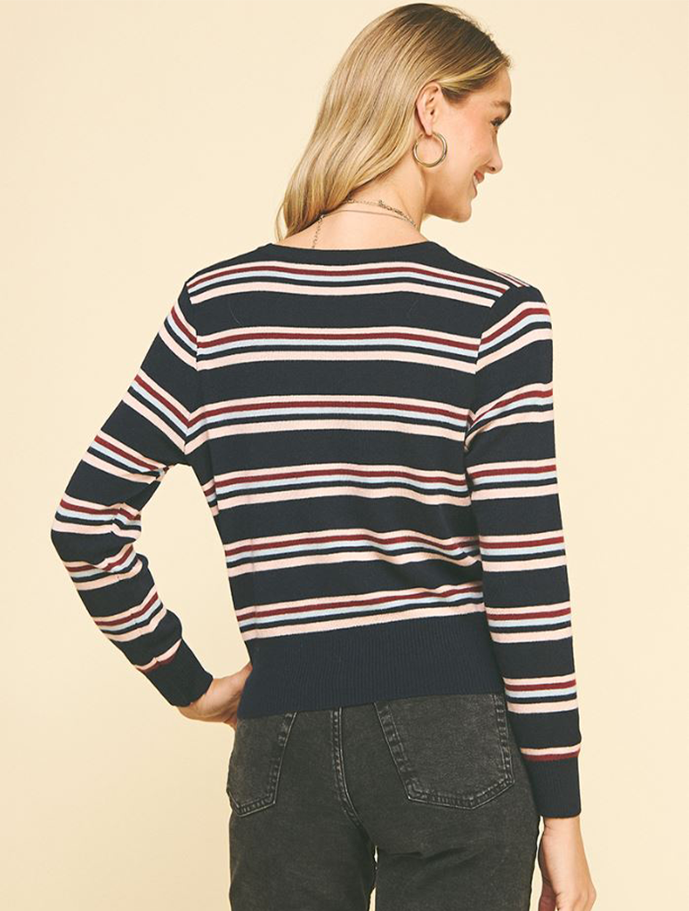 Striped Button Down Cardigan