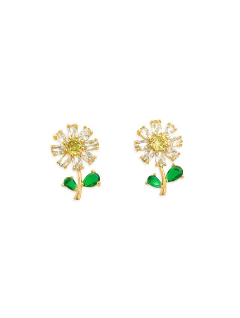 CZ Flower Stud Earrings