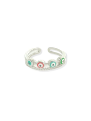 Enamel Double Band Eye Ring