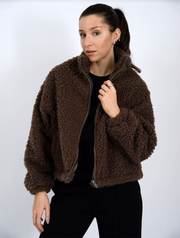 Janna Zip Sherpa Raglan Jacket