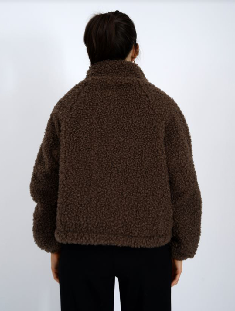 Janna Zip Sherpa Raglan Jacket