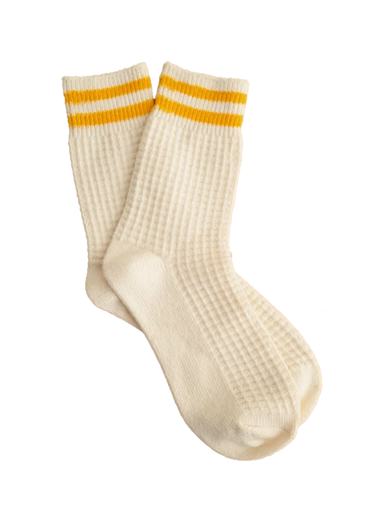 Waffle Pattern Striped Socks