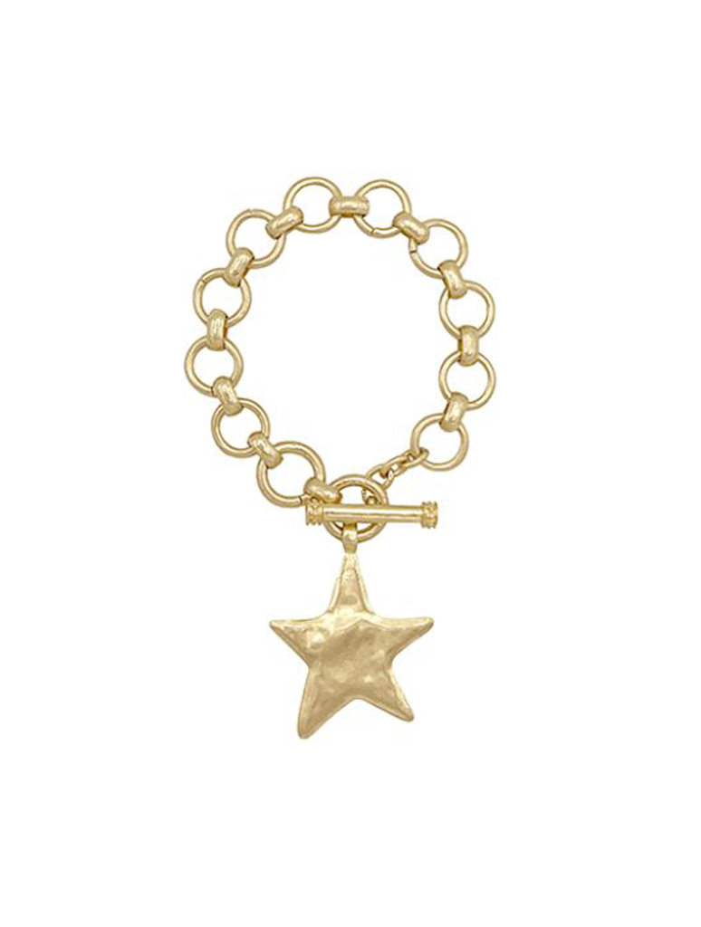 Bold Star Charm Toggle Bracelet