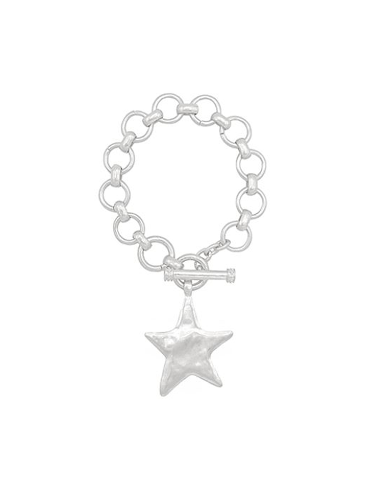 Bold Star Charm Toggle Bracelet