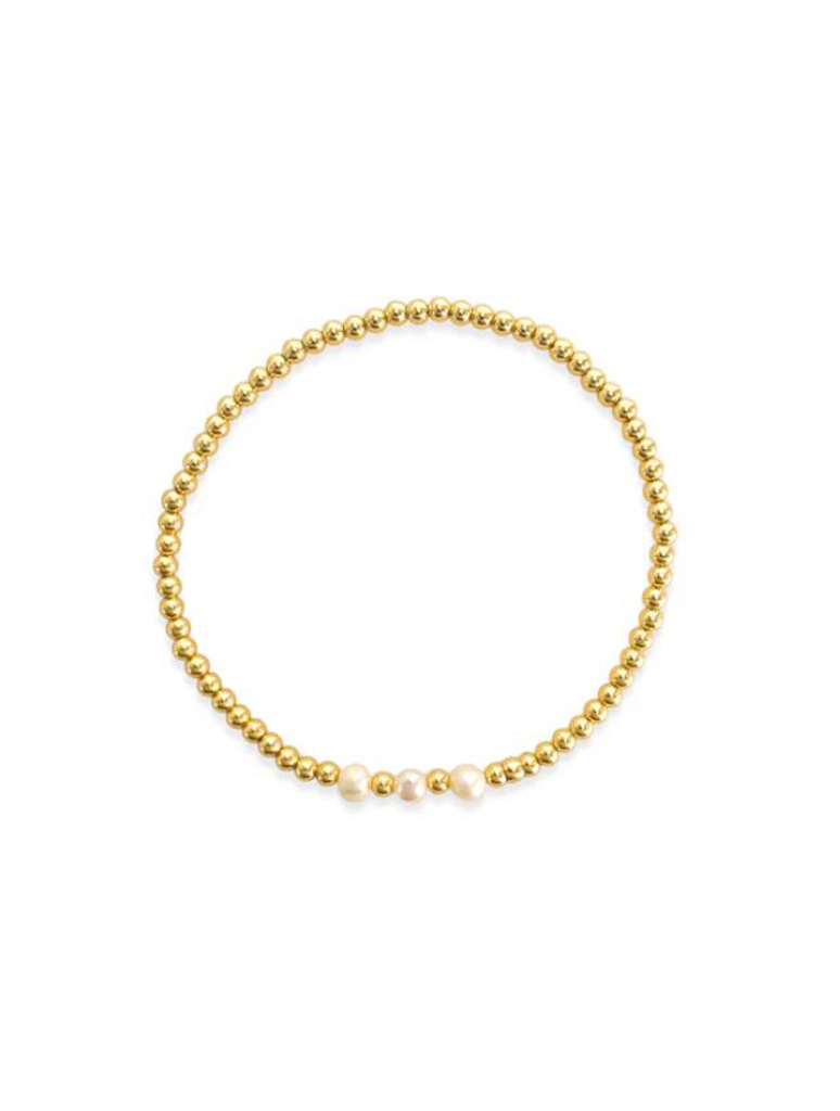 Beaded Stretch Bracelet with Pearls