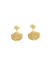 Dangling CZ Shell Earrings