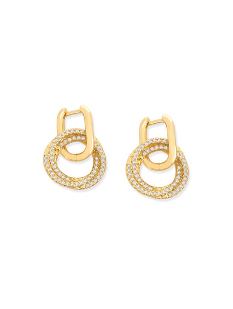 Double CZ Circle Earrings