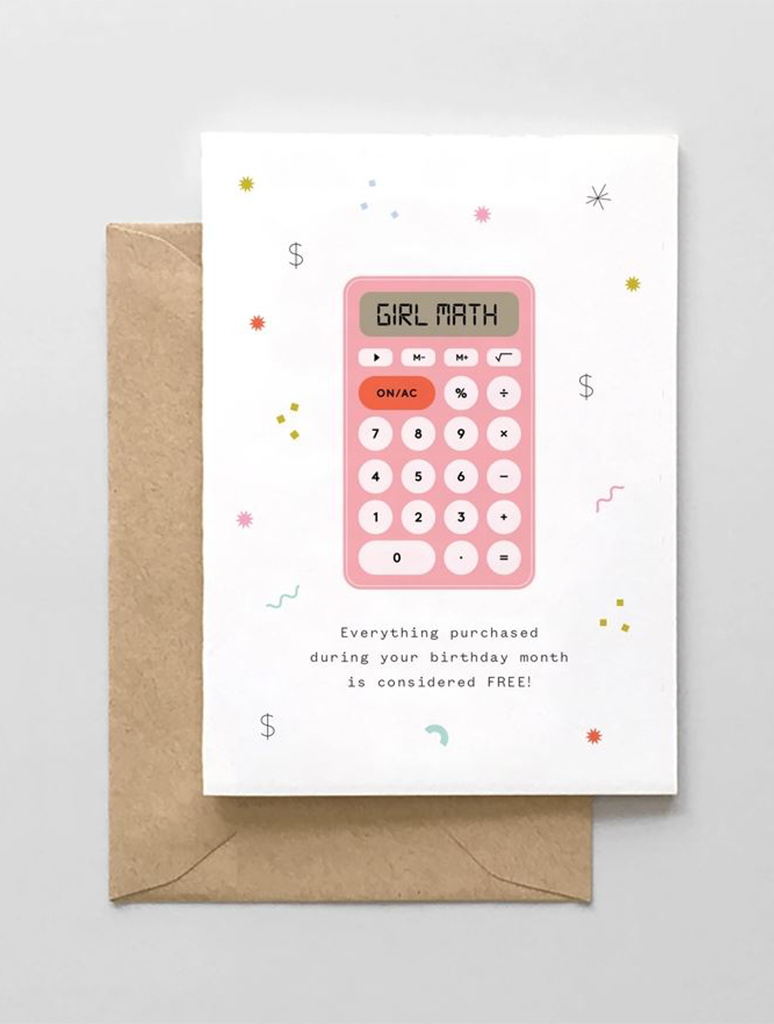 Birthday Girl Math Card