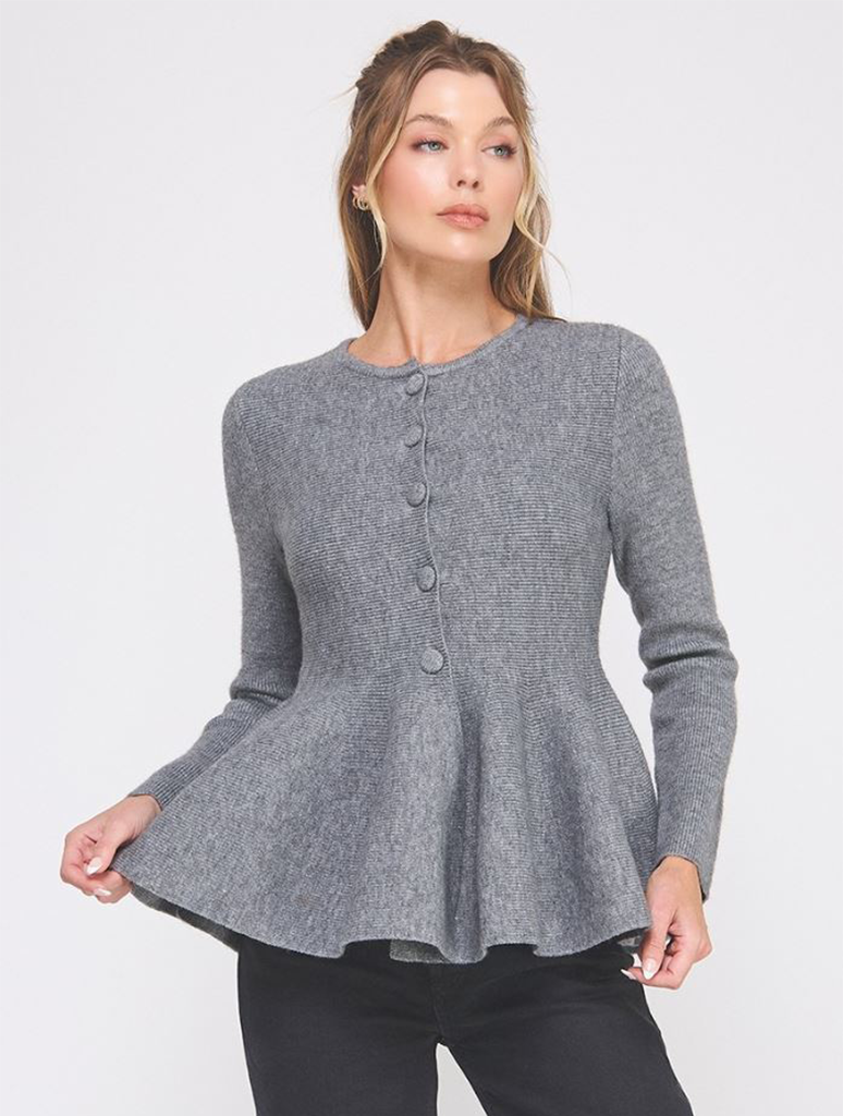 Peplum Cardigan Sweater