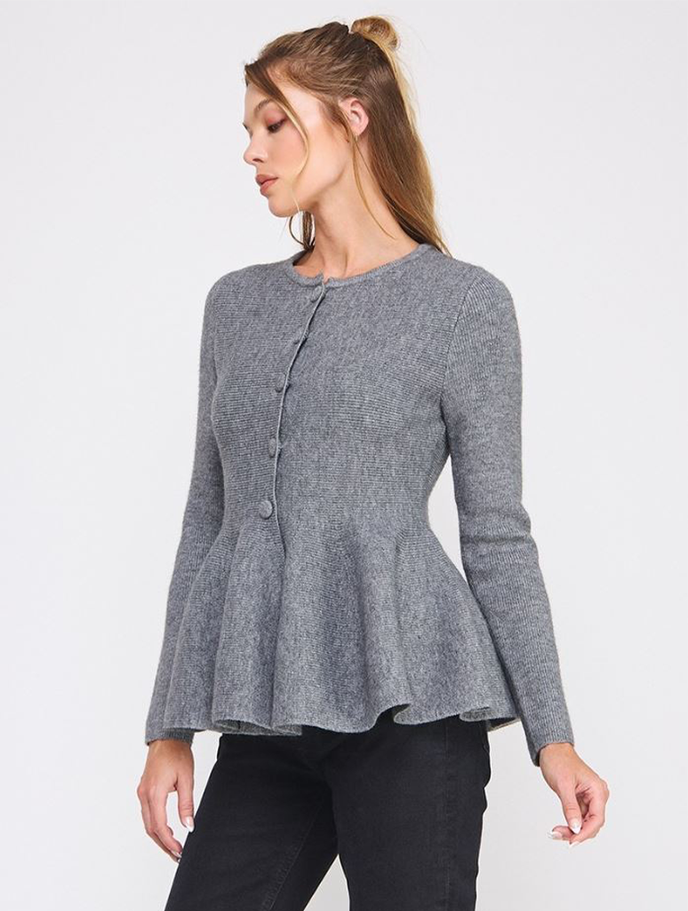 Peplum Cardigan Sweater