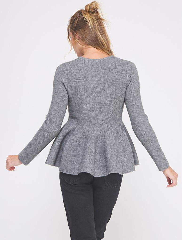 Peplum Cardigan Sweater