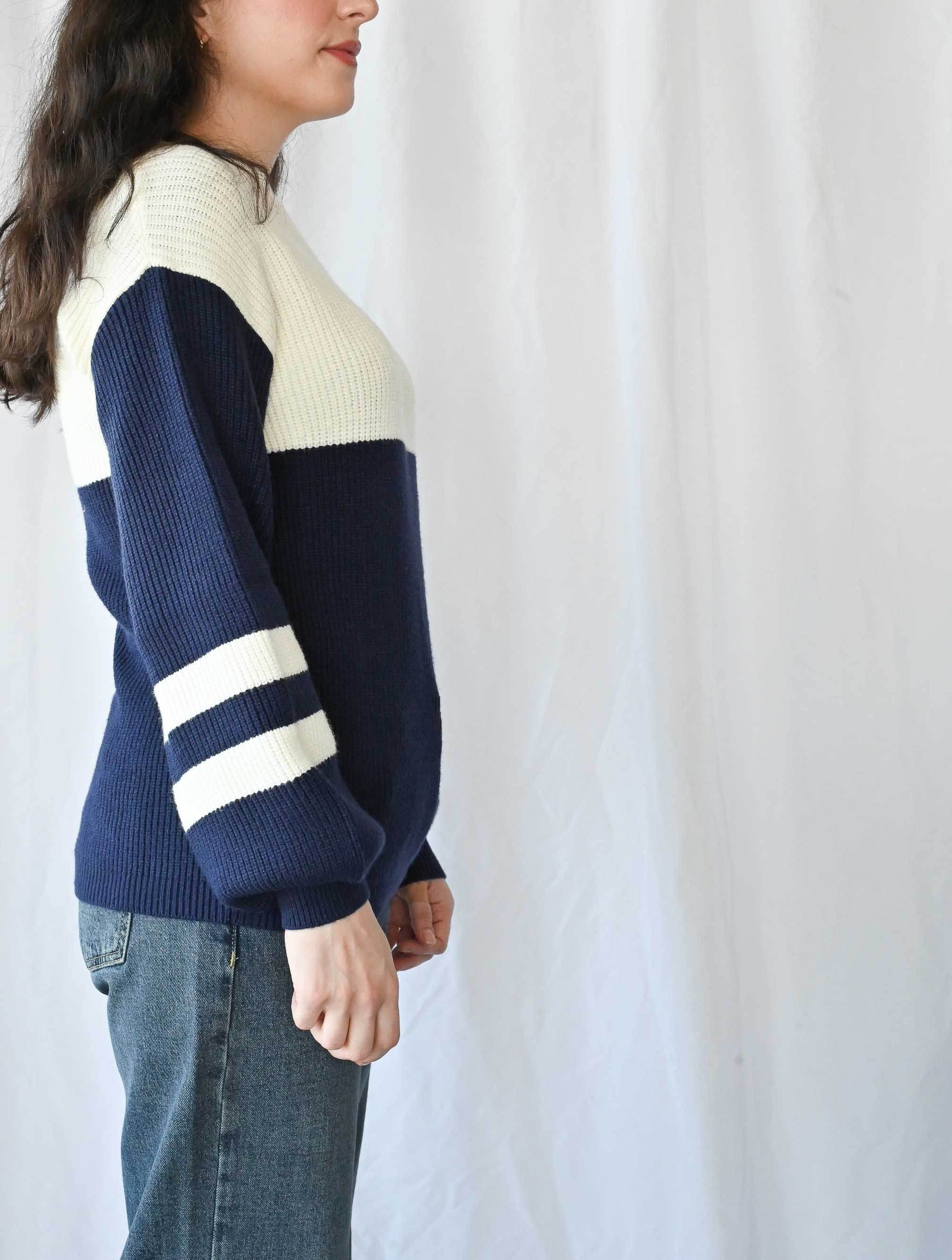 Rugby Sleeve Colorblock Sweater