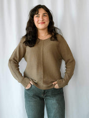 V-Neck Sweater with Front Seam