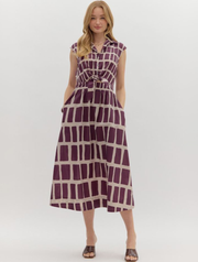 Knot Front Sleeveless Midi Dress