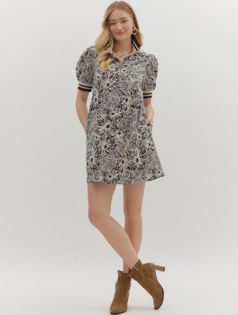 Floral Puff Sleeve Mini Dress