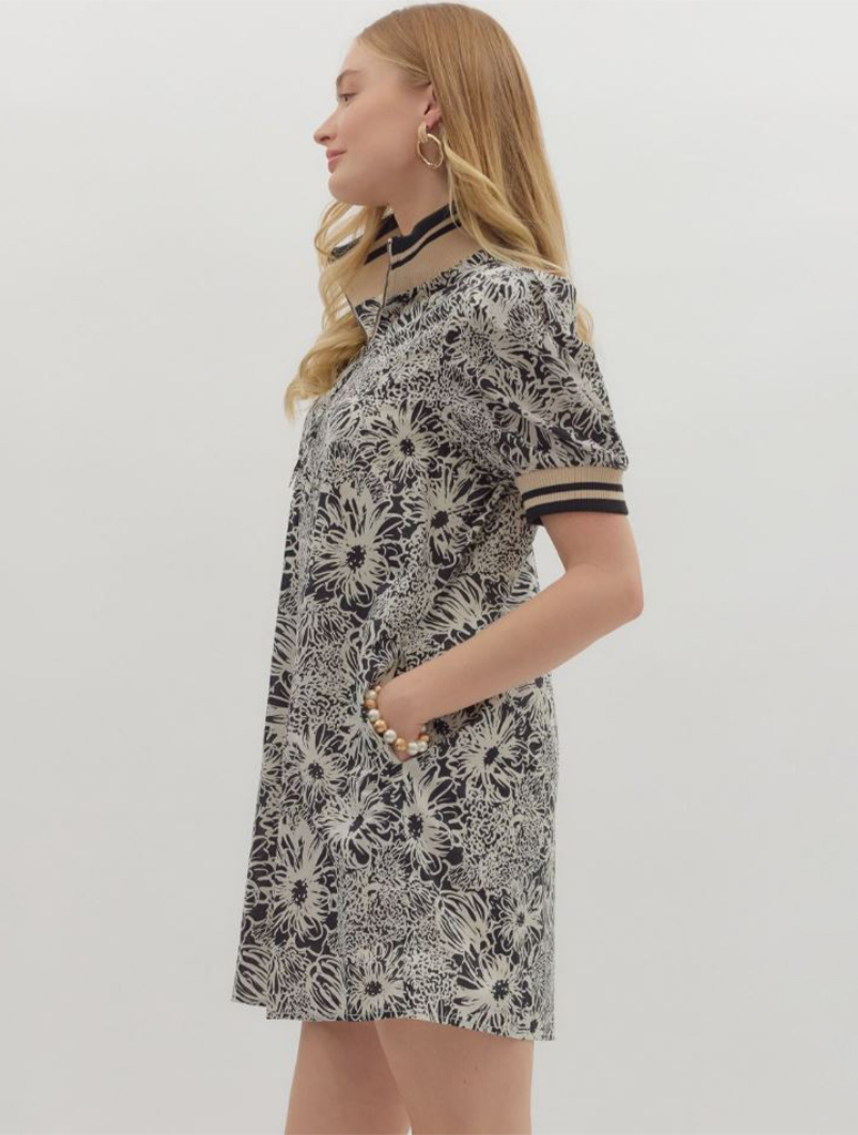 Floral Puff Sleeve Mini Dress