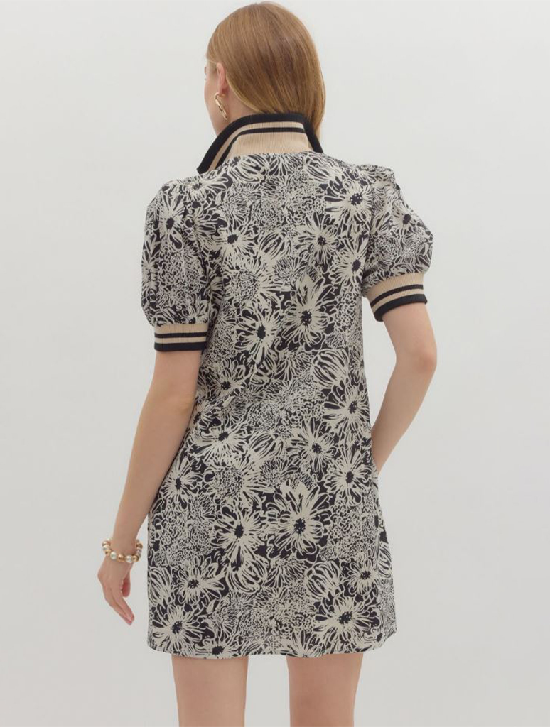 Floral Puff Sleeve Mini Dress