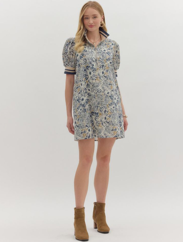 Floral Puff Sleeve Mini Dress