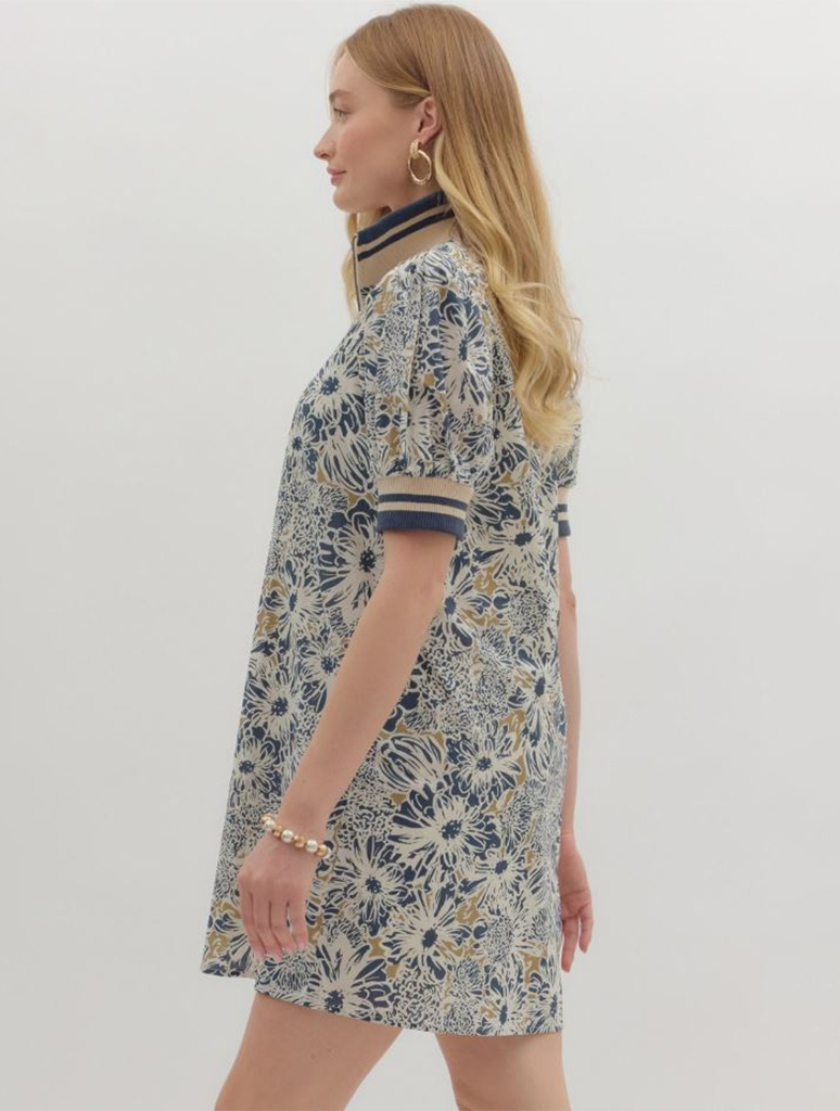 Floral Puff Sleeve Mini Dress