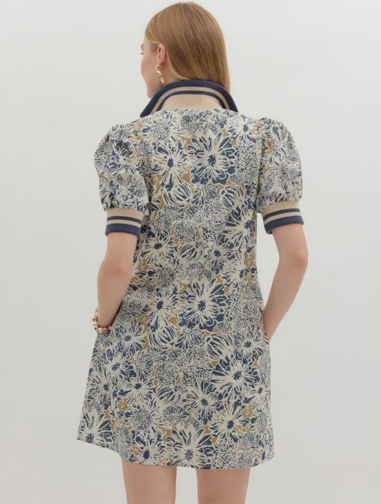 Floral Puff Sleeve Mini Dress