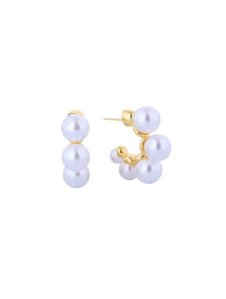 Pearl Huggie Earrings