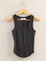 Scoop Neck Ribbed Tank Top