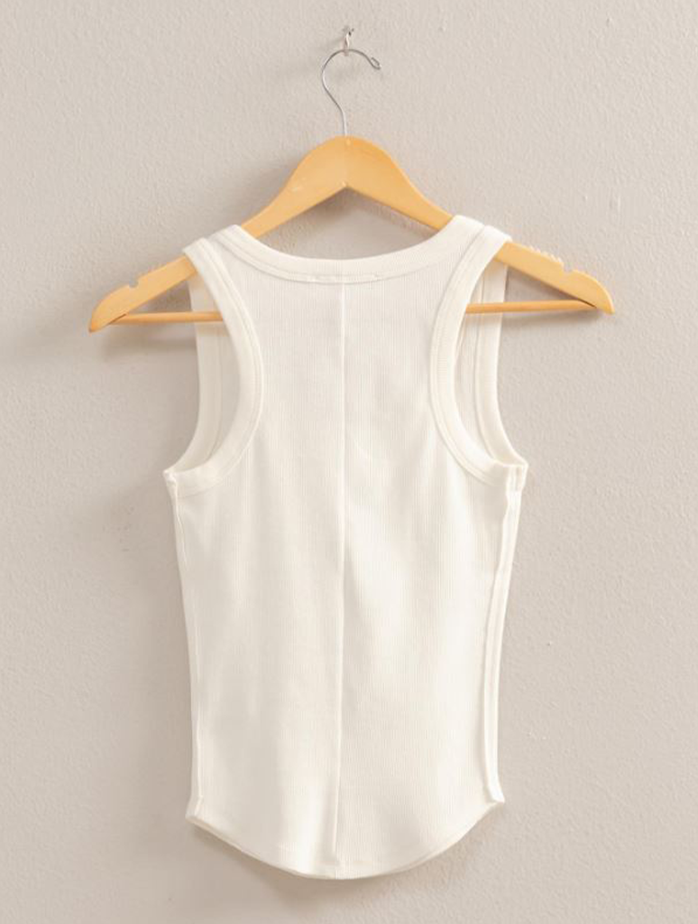 Scoop Neck Ribbed Tank Top