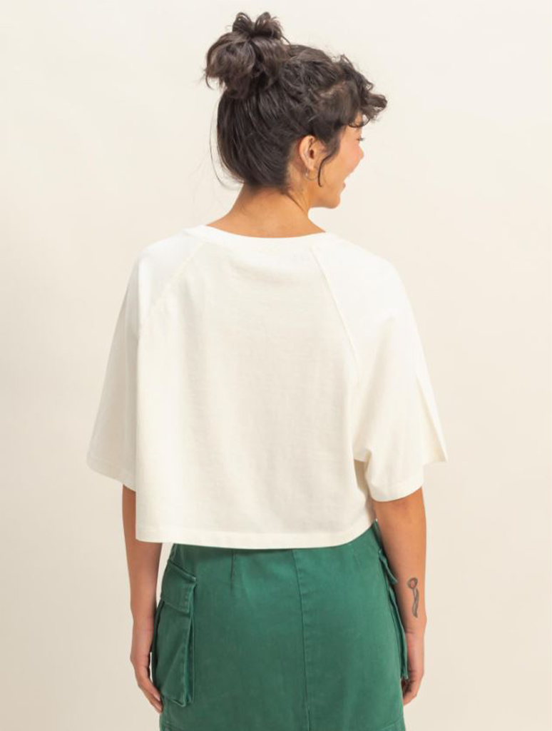 Short Sleeved Mineral Washed Cropped Tee