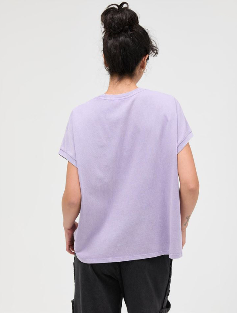 Capped Sleeve Mineral Wash T-Shirt