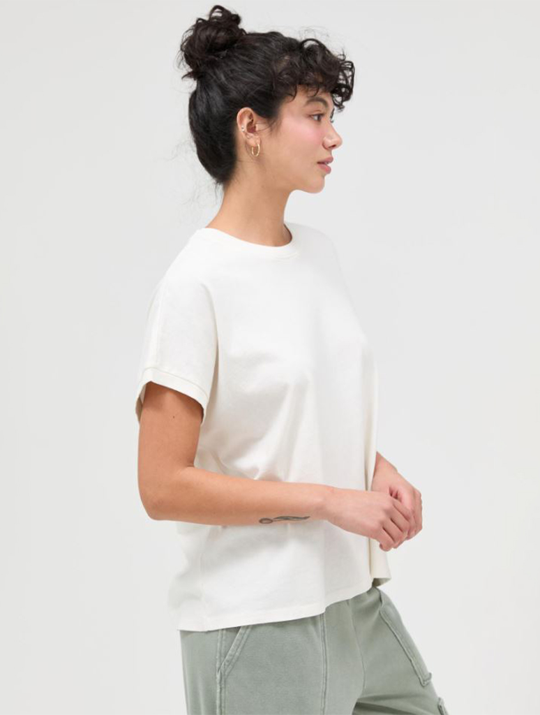 Capped Sleeve Mineral Wash T-Shirt