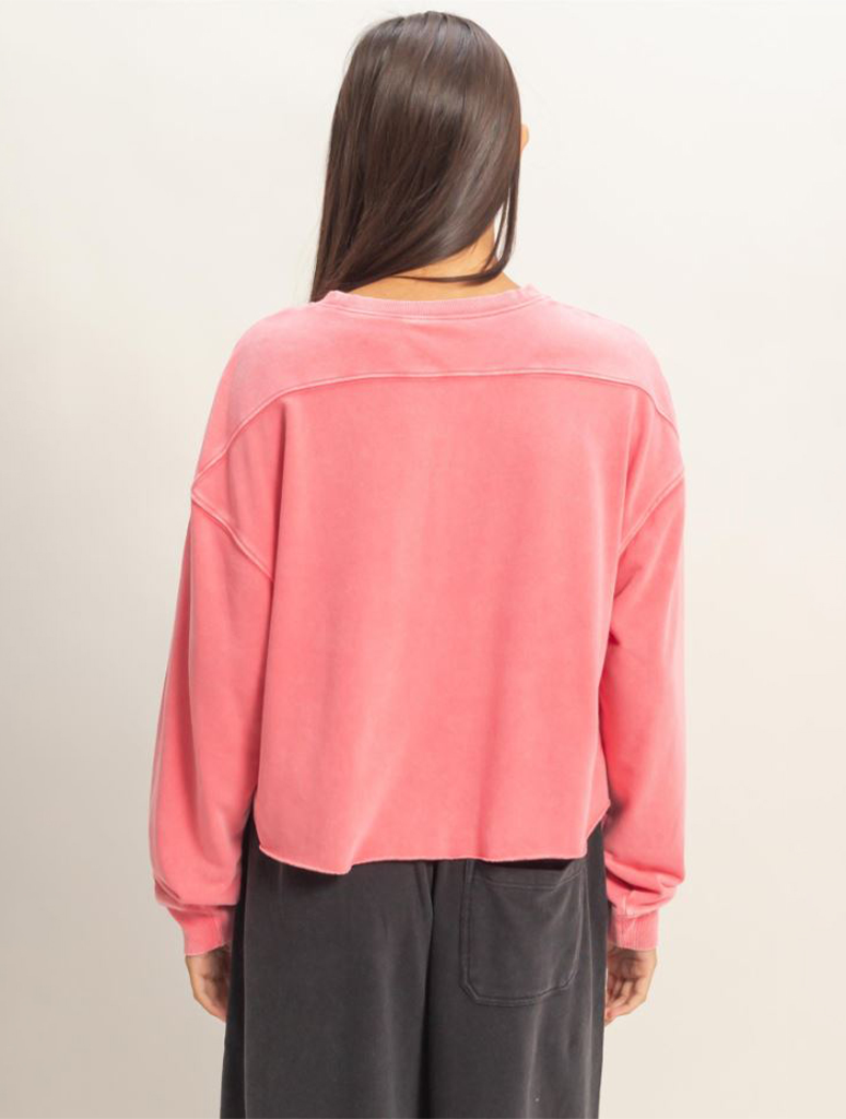 Cropped Mineral Wash Sweatshirt