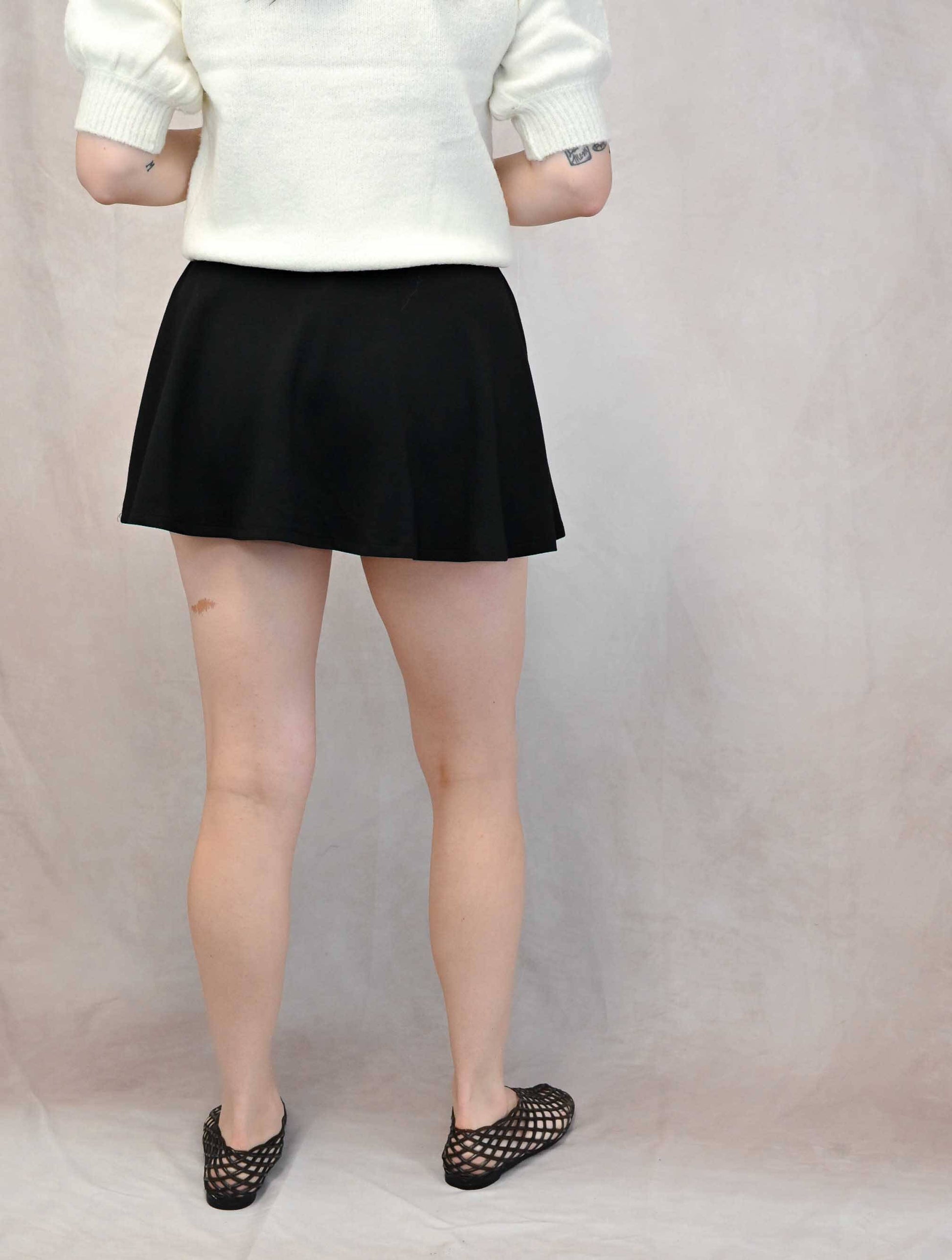 Flirty Scuba Mid Rise Skort