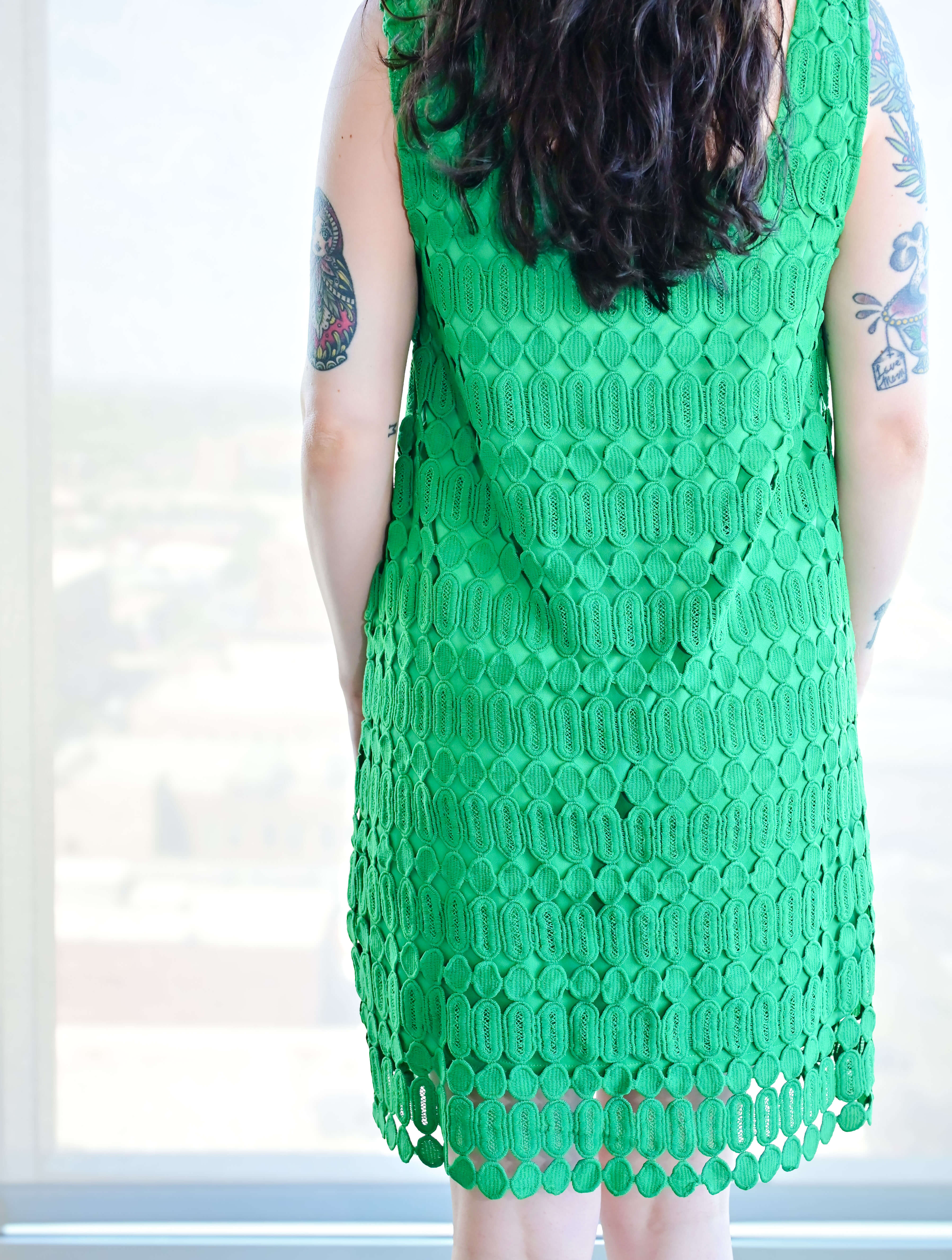 Crochet Overlay Shift Dress