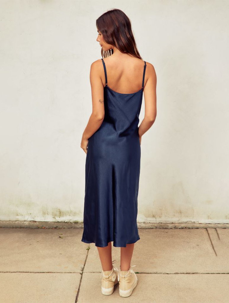 Satin Bias Cut Slip Dress