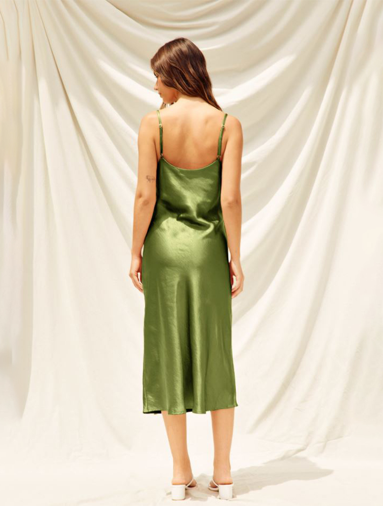 Satin Bias Cut Slip Dress