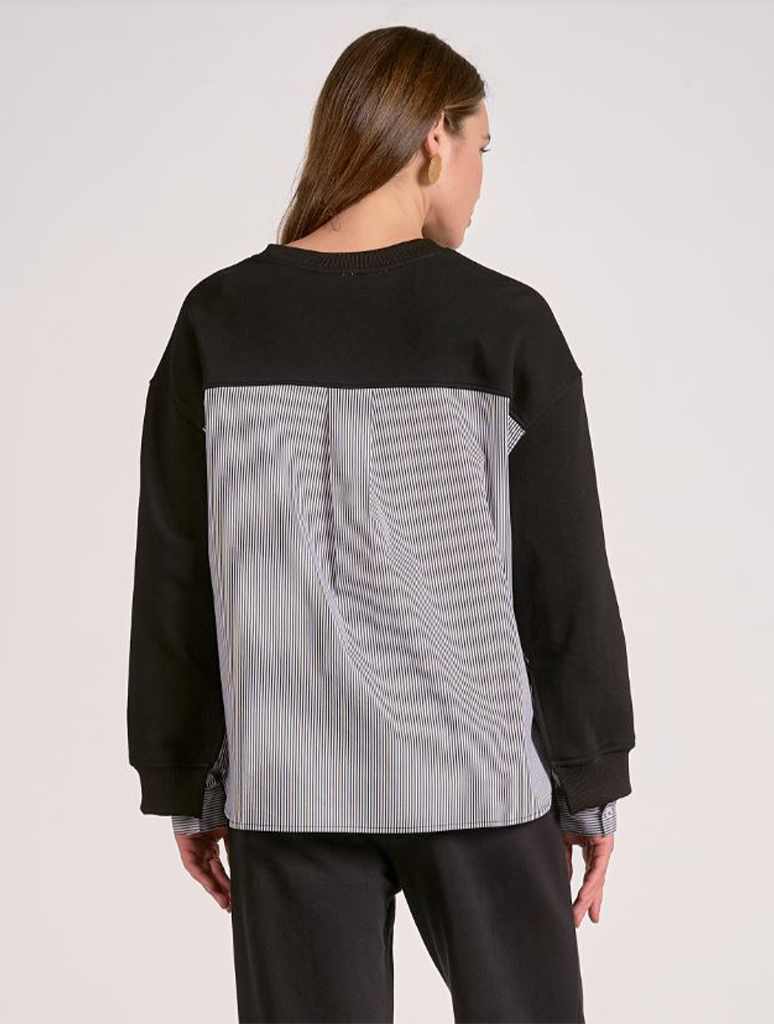 Long Sleeve Mixed Media Top