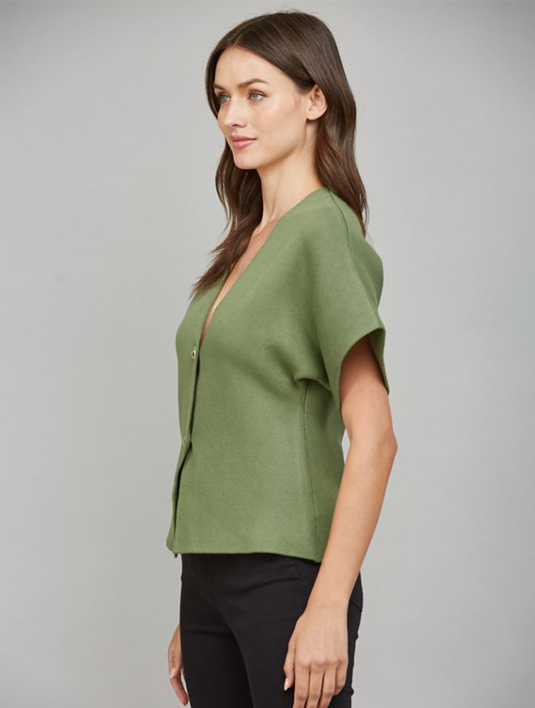 Front Button V-Neck Cardigan