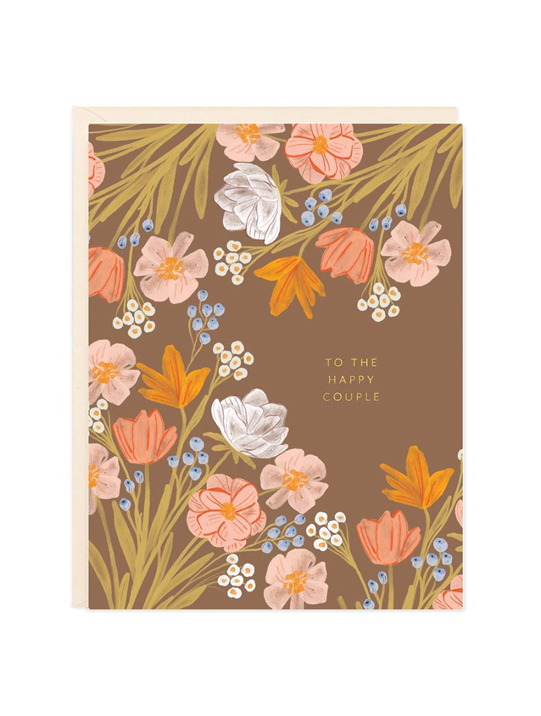Happy Couple Flowers Card